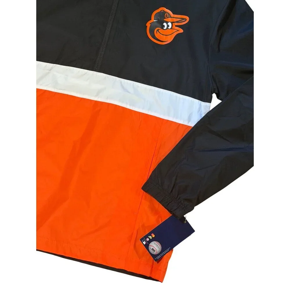NWT Baltimore Orioles Genuine Merchandise Men's Orange/Black Half Zip Jacket MED